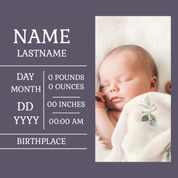 Picture of Baby's Details - 12x12